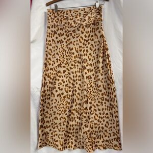 Free People Leopard Print Women's Maxi side zipper Skirt